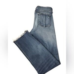 RAG & BONE Ankle Skinny Denim Jeans W1502K Preston Frayed Hem Distressed‎ Sz 27